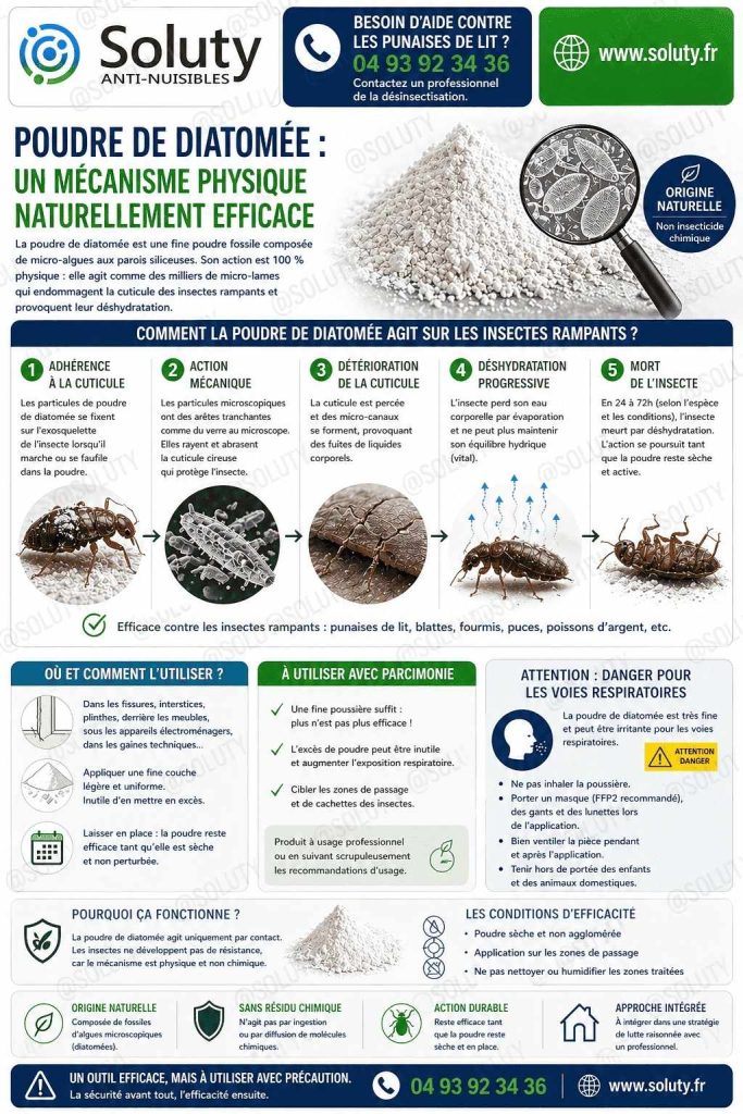 infographie sur la terre de diatomée - comment l'utiliser et ses dangers