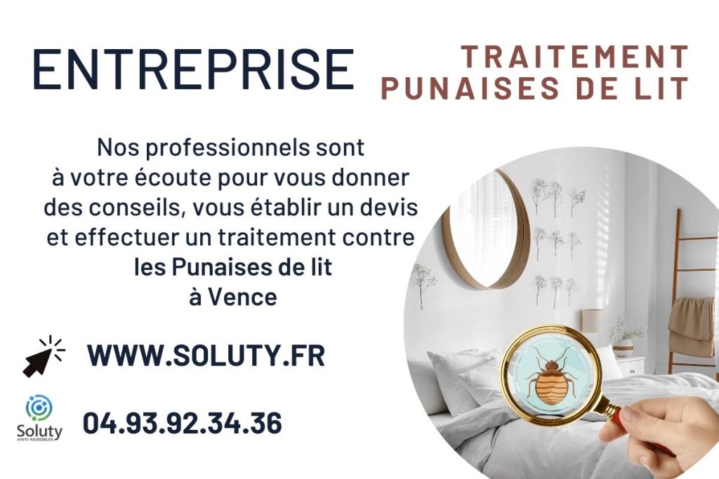 Entreprise de traitement des punaises de lit à Vence