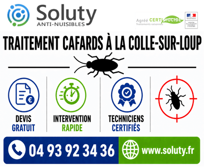 infographie de notre ENTREPRISE DE TRAITEMENT ANTI BLATTES À La Colle-sur-Loup avec devis gratuit + intervention rapide + techniciens certifiés + numéro de téléphone + adresse mail
