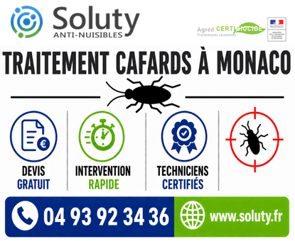 infographie de notre ENTREPRISE DE TRAITEMENT ANTI BLATTES À Monaco avec devis gratuit + intervention rapide + techniciens certifiés + numéro de téléphone + adresse mail
