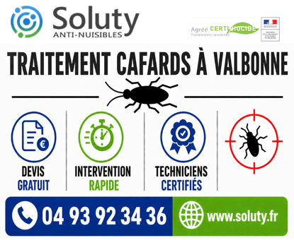 infographie de notre ENTREPRISE DE TRAITEMENT ANTI BLATTES À Valbonne avec devis gratuit + intervention rapide + techniciens certifiés + numéro de téléphone + adresse mail
