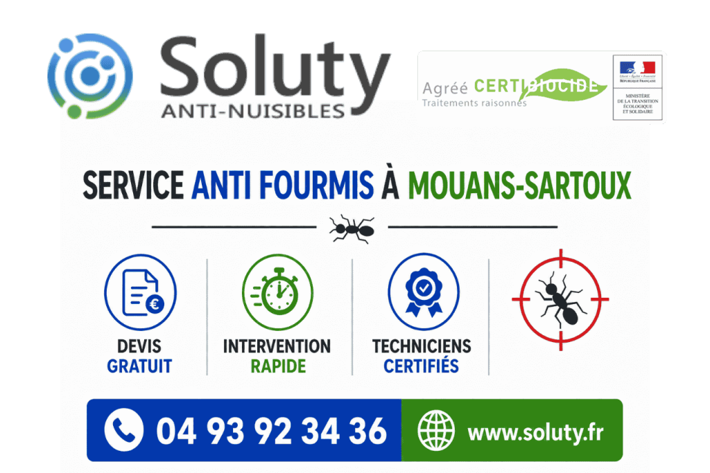 infographie de notre ENTREPRISE DE TRAITEMENT ANTI FOURMIS À Mouans-Sartoux avec devis gratuit + intervention rapide + techniciens certifiés + numéro de téléphone + adresse mail
