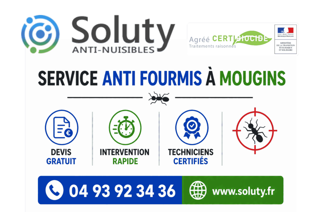 infographie de notre ENTREPRISE DE TRAITEMENT ANTI FOURMIS À Mougins avec devis gratuit + intervention rapide + techniciens certifiés + numéro de téléphone + adresse mail
